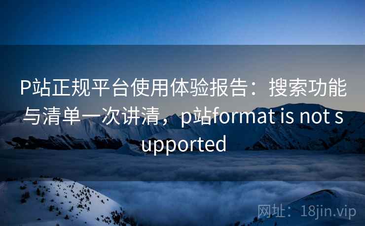 P站正规平台使用体验报告：搜索功能与清单一次讲清，p站format is not supported