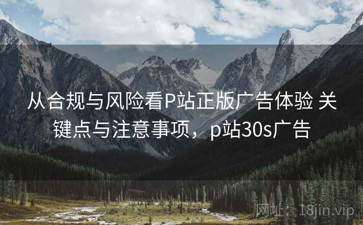 从合规与风险看P站正版广告体验 关键点与注意事项，p站30s广告