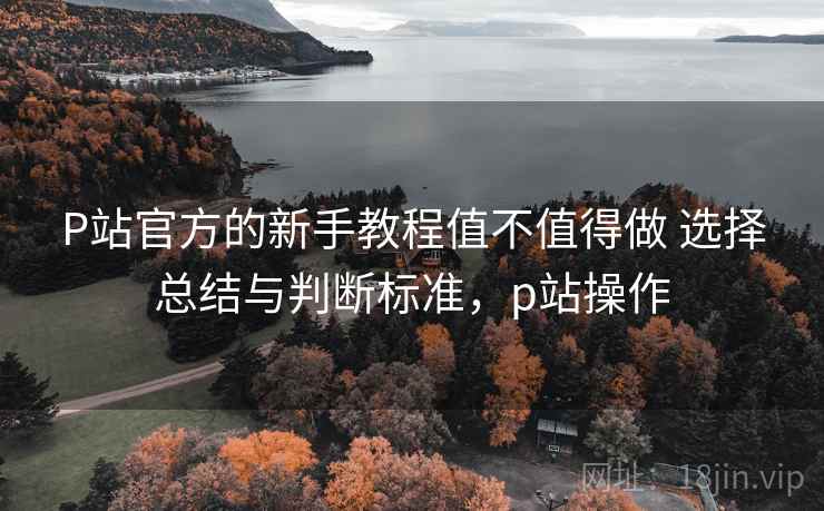 P站官方的新手教程值不值得做 选择总结与判断标准，p站操作