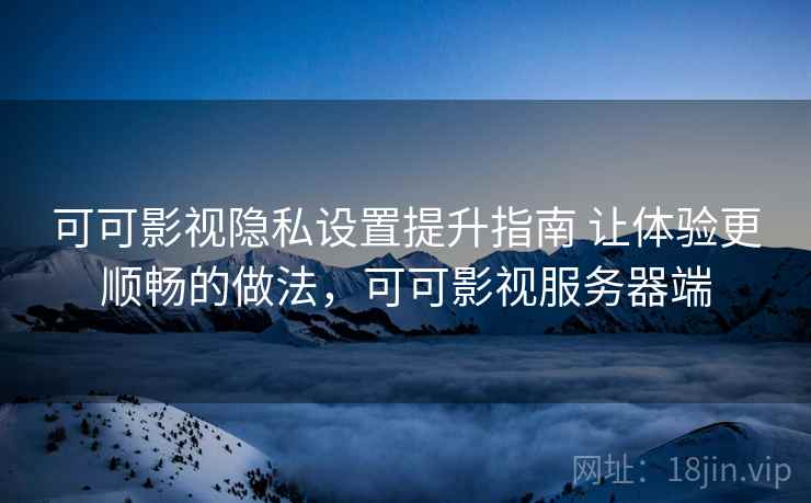 可可影视隐私设置提升指南 让体验更顺畅的做法，可可影视服务器端