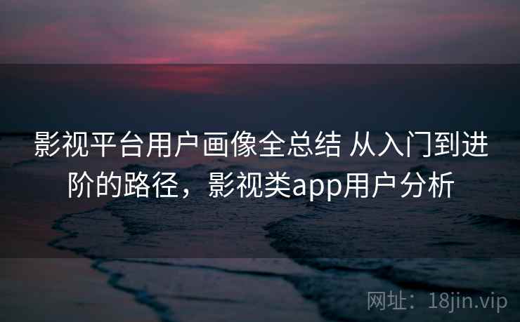 影视平台用户画像全总结 从入门到进阶的路径，影视类app用户分析