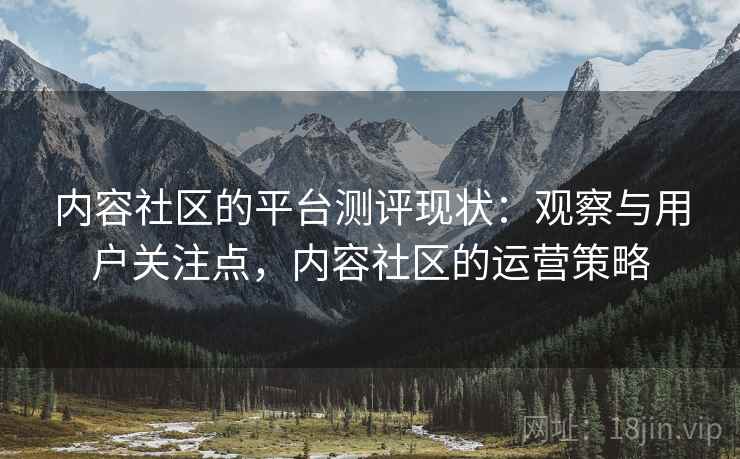 内容社区的平台测评现状：观察与用户关注点，内容社区的运营策略